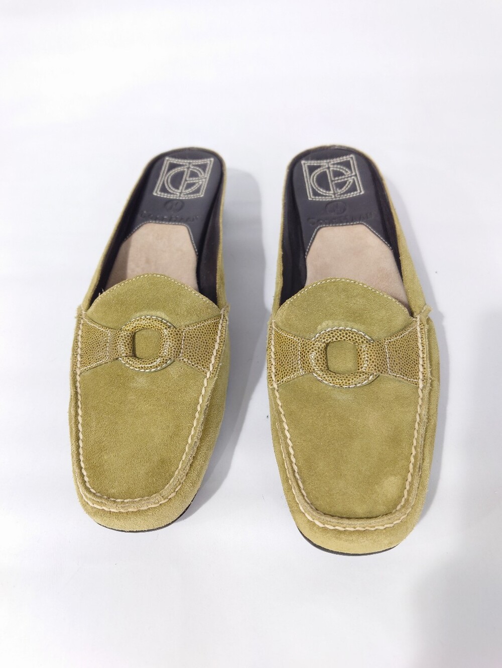 Cole Haan Nike Air Olive Suede Mule Loafers Size 7.5 B